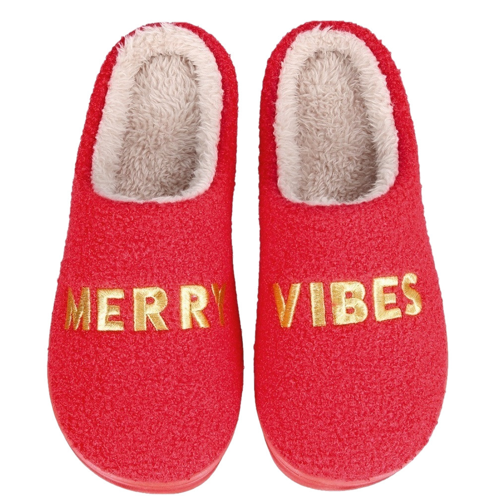 Women’s Slippers NEW Size Medium 7-8 Tubber Sole Slippers New in Box MERRY VIBES